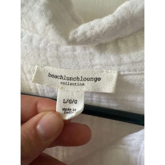 BeachLunchLounge women’s size large white long sleeve top with hearts - Picture 5 of 8